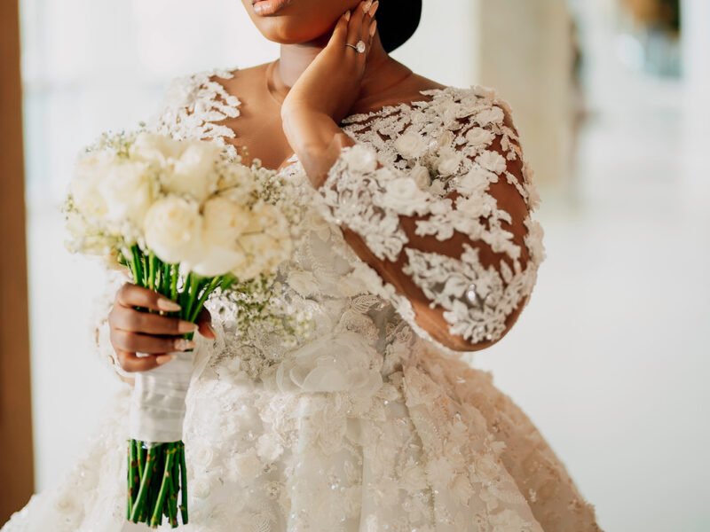 Lace Beaded Ballgown White Wedding Dress