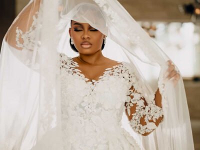 Lace Beaded Ballgown White Wedding Dress