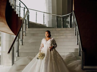 Lace Beaded Ballgown White Wedding Dress