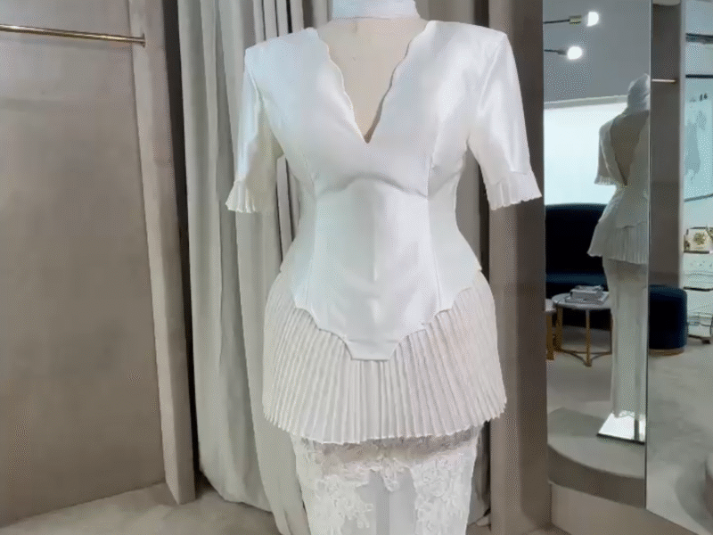 Satin & Lace Civil Wedding Dress