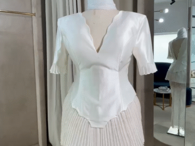 Satin & Lace Civil Wedding Dress