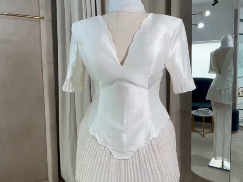 Satin & Lace Civil Wedding Dress