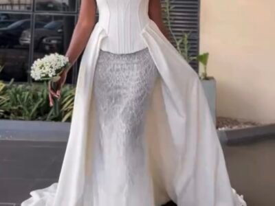 Detachable White Wedding Dress